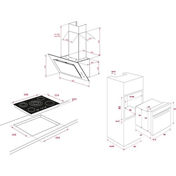 Teka Elektrikli Ocaklı Siyah Ankastre Set (DV 98660 - TR 951 - HAK 627 BK)