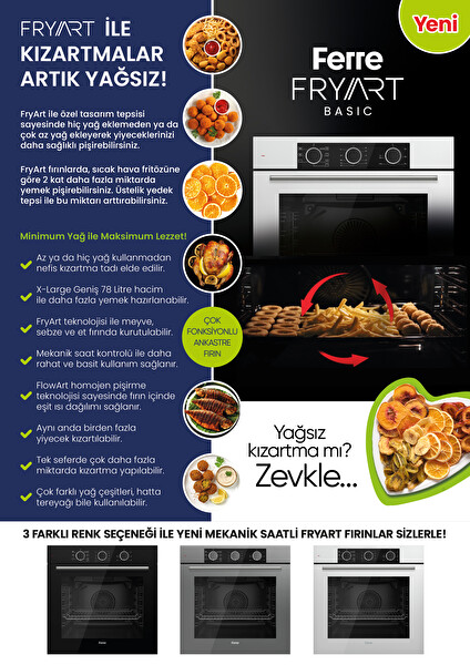 Ferre Fryart Basıc Serisi Gri Ankastre Set (CS208 - QXE62CPR - D088)