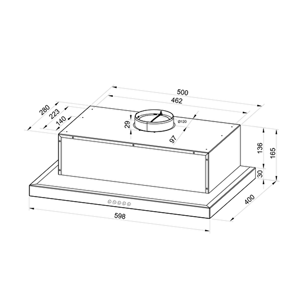 Termikel Kochia BB60 Siyah Ankastre Davlumbaz