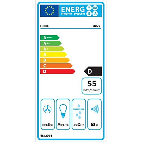 Ferre D077 Flowart Serisi Tek Cam Dokunmatik 60 CM Siyah Ankastre Davlumbaz