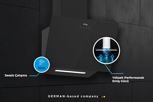 Tommatech TDE6005BG 60 CM Siyah Cam Duvar Tipi Ankastre Davlumbaz