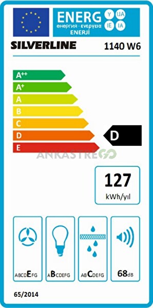 Silverline 1140 Crystal Beyaz Sürgülü Ankastre Aspiratör