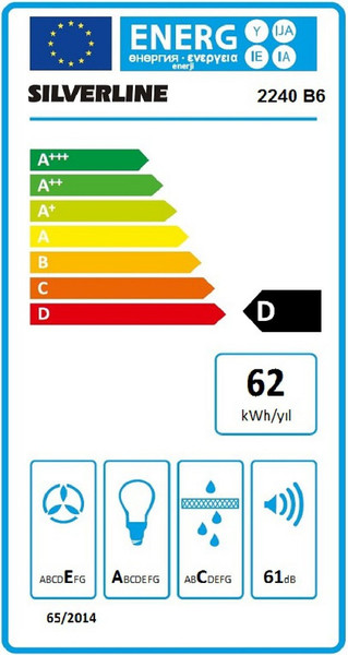 Silverline 2240 Conic 60 CM Siyah Duvar Tipi Ankastre Davlumbaz