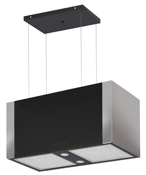 GL General GLD T60X Elegance 70 CM Siyah Inox Ada Tipi Ankastre Davlumbaz