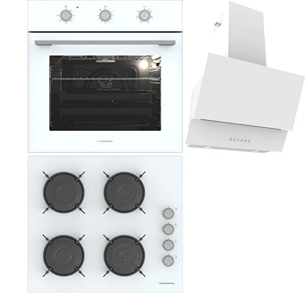 Termikel Beyaz Ankastre Set (BO O6435C W - BH P6144C W - ARGEMON WW60)