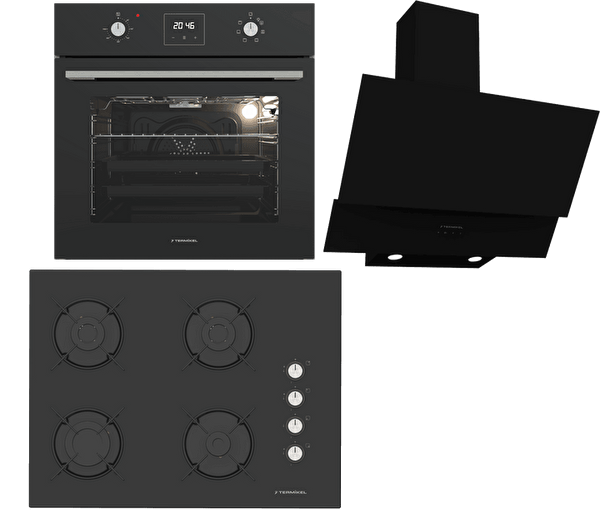 Termikel Siyah Ankastre Set (BO O64D5C B - BH P7144C B - CH C6532C BB)