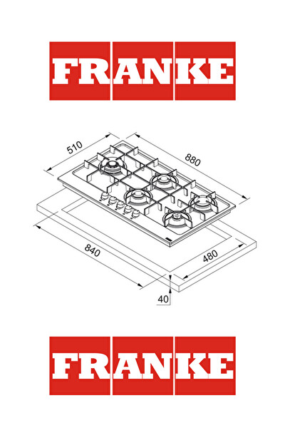 Franke FHMA 905 4G DCL XS 5 Gözü Gazlı Inox Ankastre Ocak 4