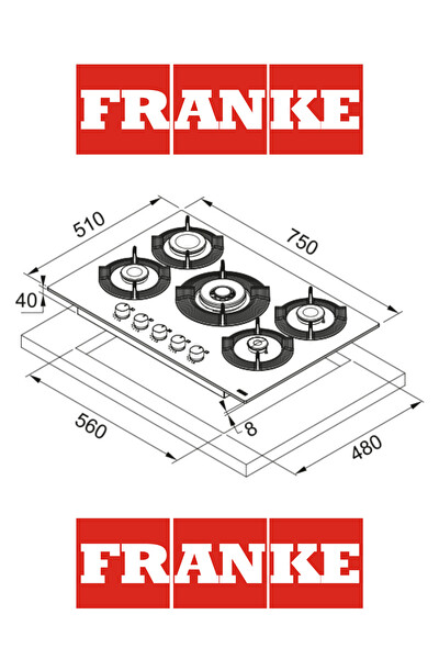 Franke Maris FHMF 755 4G DC C BK Ankastre Ocak 3