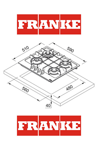 Franke Maris FHMA 604 3G DC MB C Matt Black Gazlı Ankastre Ocak