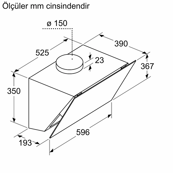 Bosch DWK66PJ60T Siyah Duvar Tipi Ankastre Davlumbaz