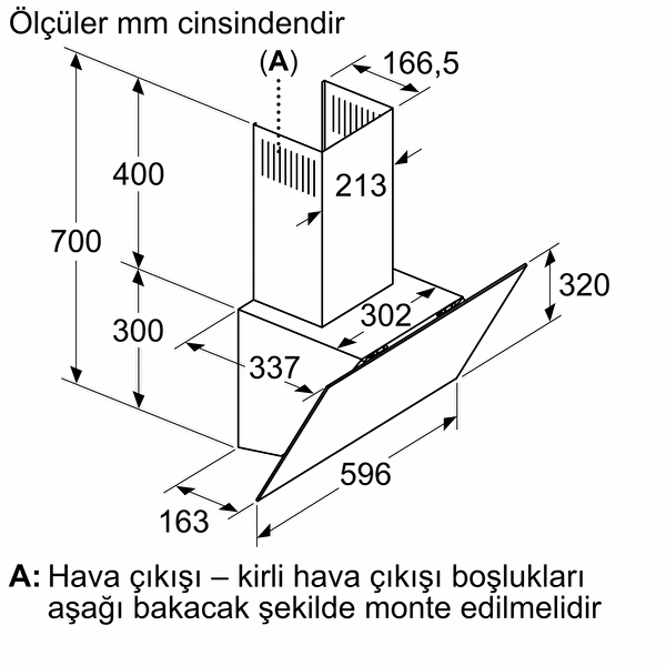 Bosch DWK64PJ60T Siyah Duvar Tipi Ankastre Davlumbaz