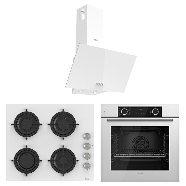 White Mila Fryart Beyaz Ankastre Set (D087 - CS206 - XE63CB)