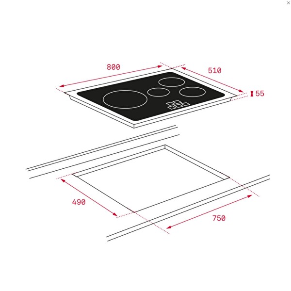 Teka IR 8430 5 Zone 80 CM Siyah İndüksiyon Ankastre Ocak