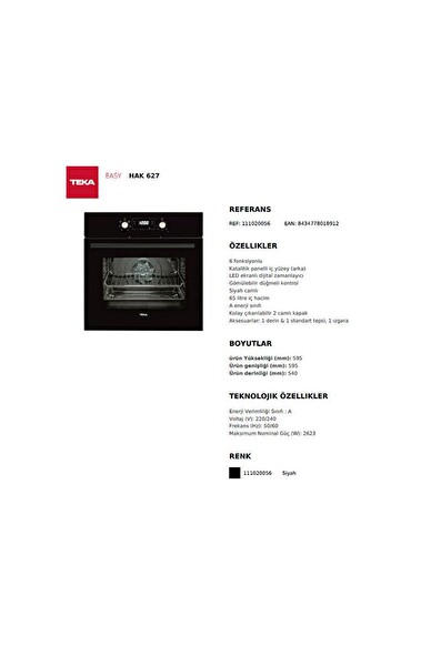 Teka Chef 5 Premium Siyah Ankastre Set (ATV 60 - GBE 64002 - HAK 627 BK)