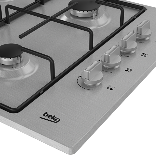 Beko BOMD D 6110 EI İnox Ankastre Gazlı Ocak 4 Gözü Gazlı