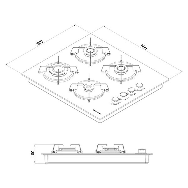 Termikel BH P7144C W Beyaz Ankastre Ocak