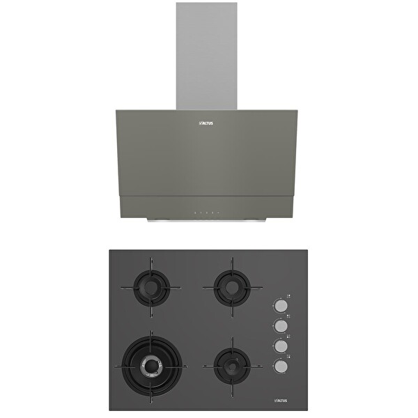 Altus 2'li Gri Cam Ankastre Set (510 G - 189 DG Woklu)