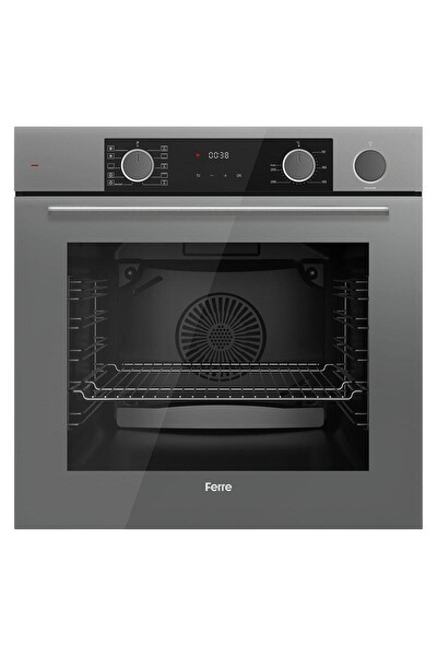 Ferre Steamart & Fryart Serisi Buharlı Pişirme Gri Cam Ankastre Set (CS208 - XE64CPR - D065)