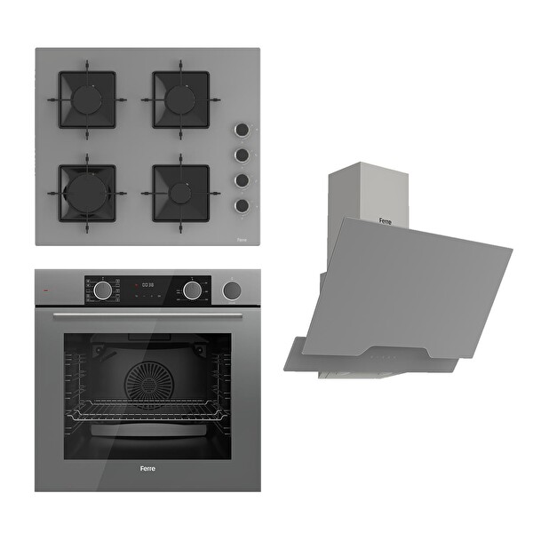 Ferre Steamart SS Serisi Gri Ankastre Set (SS208 - XE64CPR - D065)