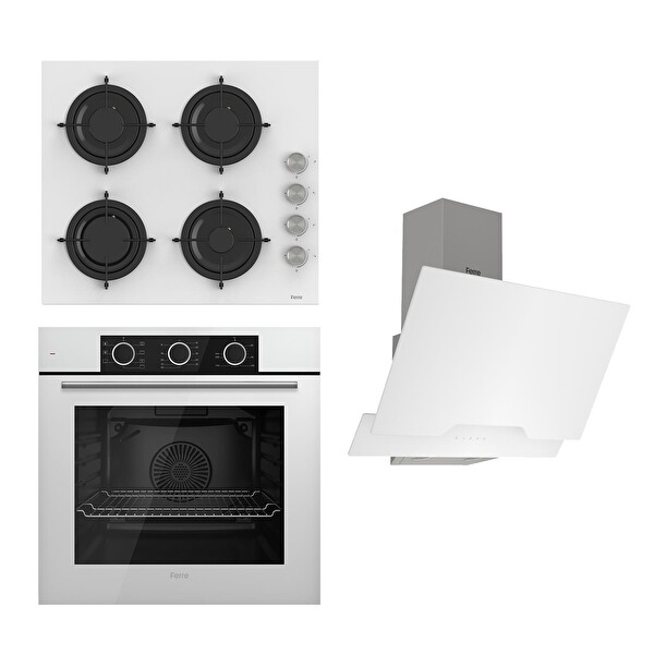 Ferre Flowart Basic Serisi Beyaz Ankastre Set (CS206 - XE62CB - D064)