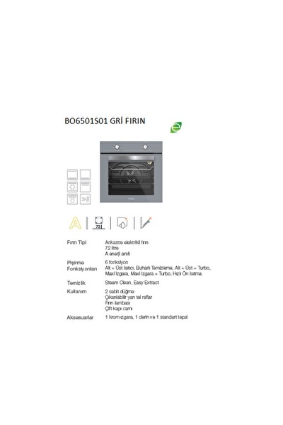 Silverline 3'lü Gri Cam Ankastre Set 3481 Flam 60   CS5349S01   BO6501S01 6