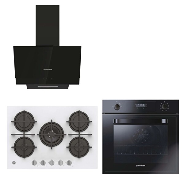 Hoover Turbolu Siyah Ankastre Set (3051BI - HVG74WK3W - HDG6C1GWTK)
