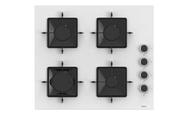 Ferre Beyaz Cam Turbolu Ankastre Set (QBL62CB - SS206 - D087 60)