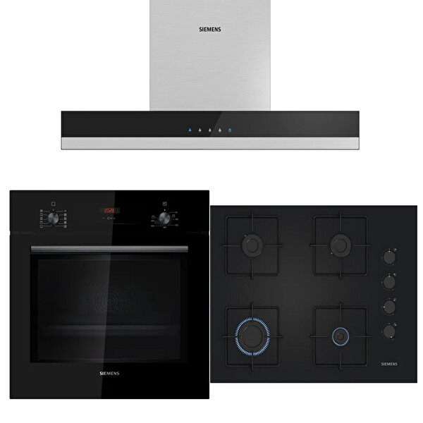 Siemens Siyah Ankastre Set (HB012FBB1T - EO7C6PP30O - LC67BBK60)