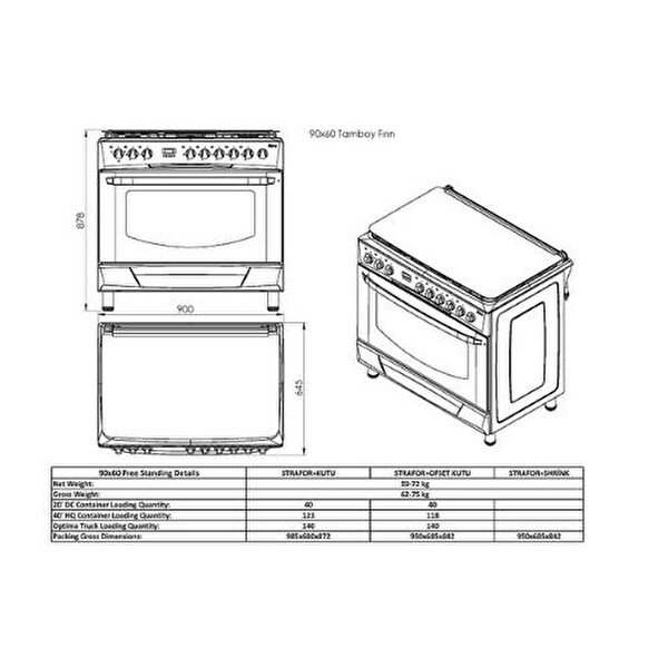 GL General Rustik Inox Ankastre Set (GLF 9050X Desire Kuzine - GLD 041X Line)