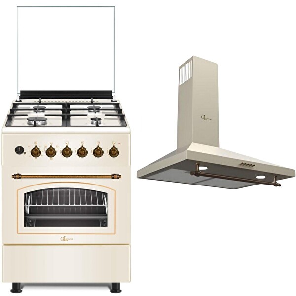 GL General 60 CM Krem Kuzine Ankastre Set (GLD 022RK - GLF 6040RK)