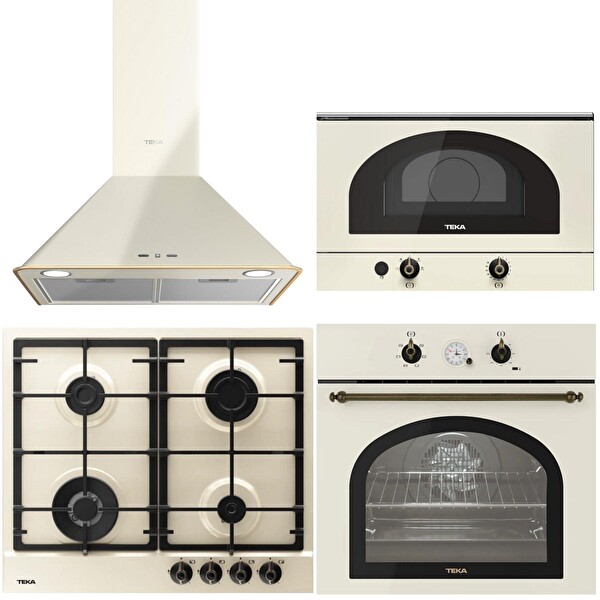 Teka Country Krem Ankastre Set (DOS 60.2 VN - GSC 64320 RBC VN - HAK 627 R VN - MWR 22 BI VN)