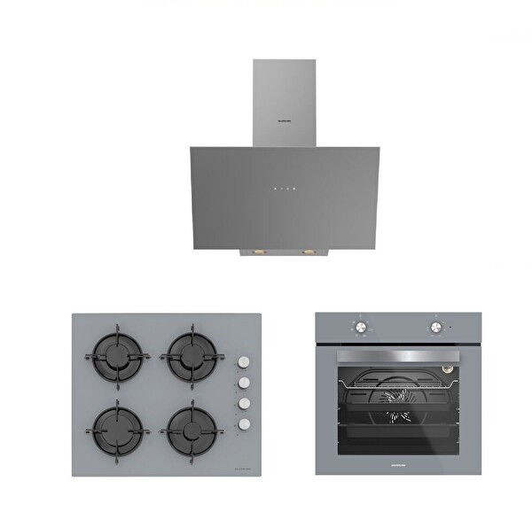 Silverline Gri Ankastre Set BO65E1S01   CS5349S01   3481 Flam 60