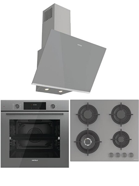 Hafele Orion Gri Ankastre Set (3G1W - 10F - Orion Davlumbaz)