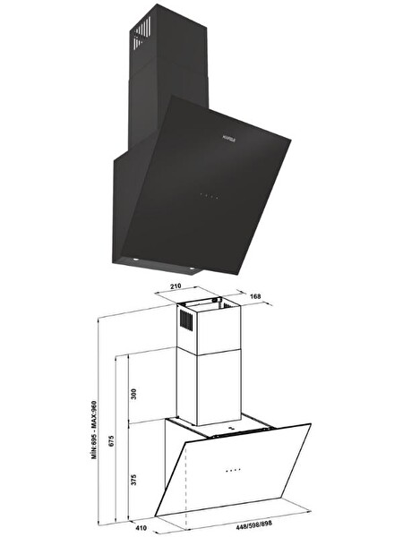 Hafele 45 CM Siyah Ankastre Set (Lumino - Vega - Vega)