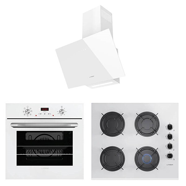 Lanova White Beyaz Cam Ankastre Set (3207W01 - G16400-202 - 3220W6)