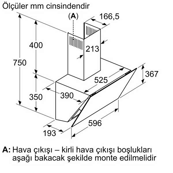 Bosch DWK67PJ20T Beyaz Duvar Tipi Davlumbaz