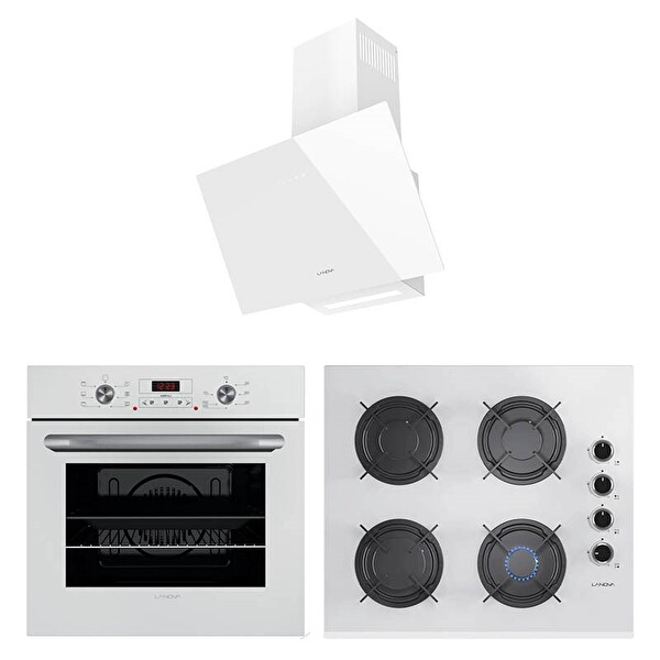 Lanova İnci Beyaz Cam Ankastre Set (3206W01 - G16400-202 - 3220W6)
