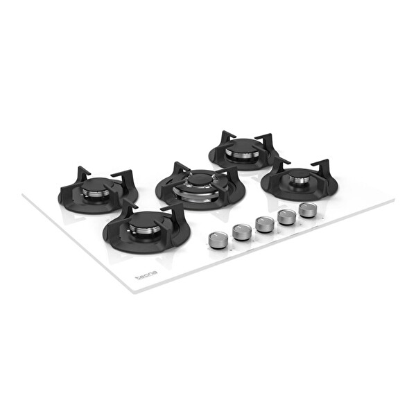 Tecna 8481 5 Gözlü 70 CM Döküm Izgara Beyaz Ankastre Ocak