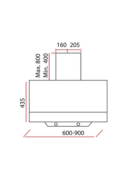Exep ED-401 Siyah Cam Ankastre Davlumbaz