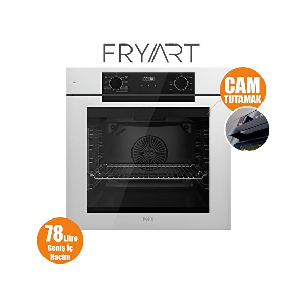 Ferre Steamart Fryart Silentart Serisi Beyaz Ankastre Set (CS206-FA - QEP63CB - D081-SA) - Emaye Izgara