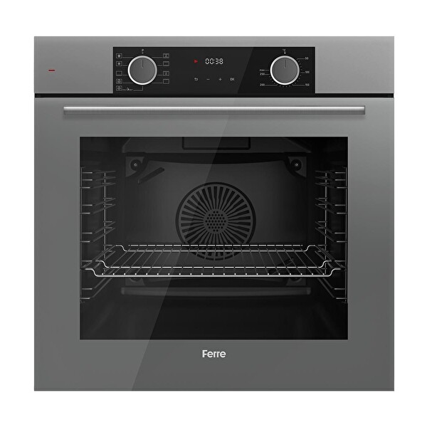 Ferre Flameart SC Serisi Gri Ankastre Set (SC408-WFA - XE63CPR - D079) - 65 CM'lik Kare Döküm Izgara-Wok