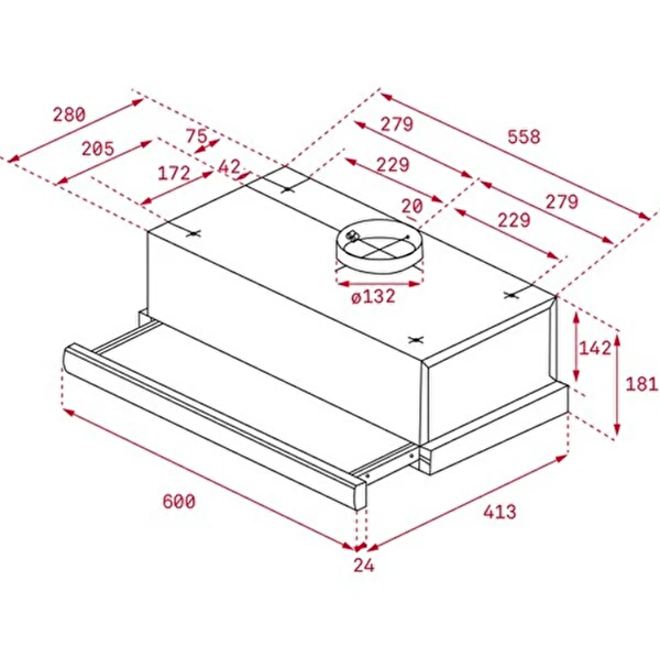 Teka TL 6210 WH Beyaz Sürgülü Ankastre Aspiratör