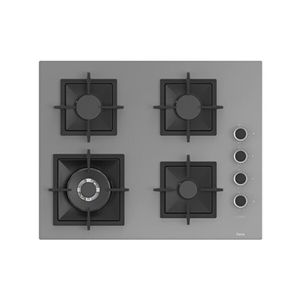 Ferre Steamart Fryart Silentart Serisi Gri Ankastre Set (SC408-WFA - QEP64CPR - D079-SA) - Döküm Izgara - 65 CM Ocak