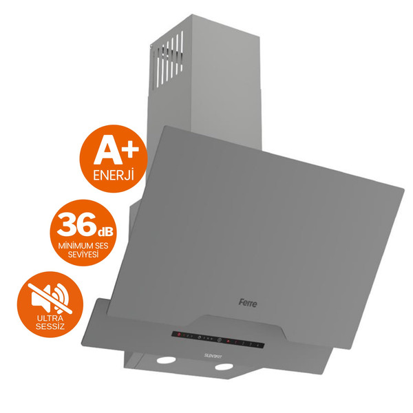 Ferre FryArt Silver Vitroseramik Elektrikli Gri Ankastre Set ( D065-SA Sessiz + MS261 + XE63CPR)