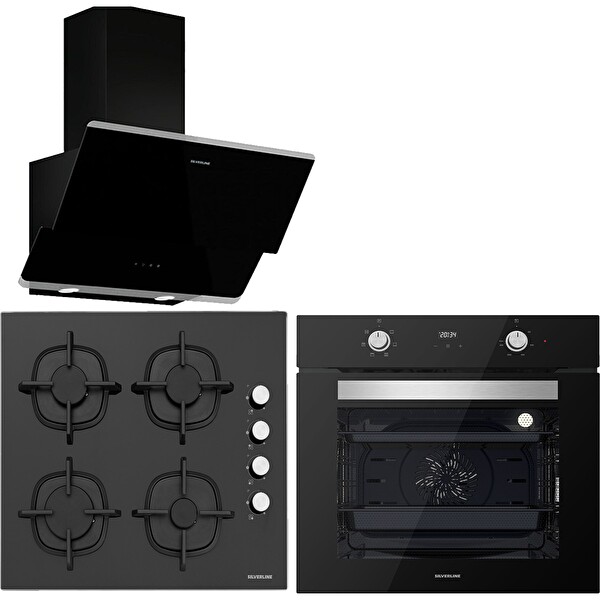 Silverline Oslo Siyah Ankastre Set (BO6502B02 - CS5343B01 - 3490)