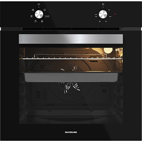 Silverline Siyah Cam Ankastre Set ( BO65E1B01 - CS5335B01 - 3420 Classy )