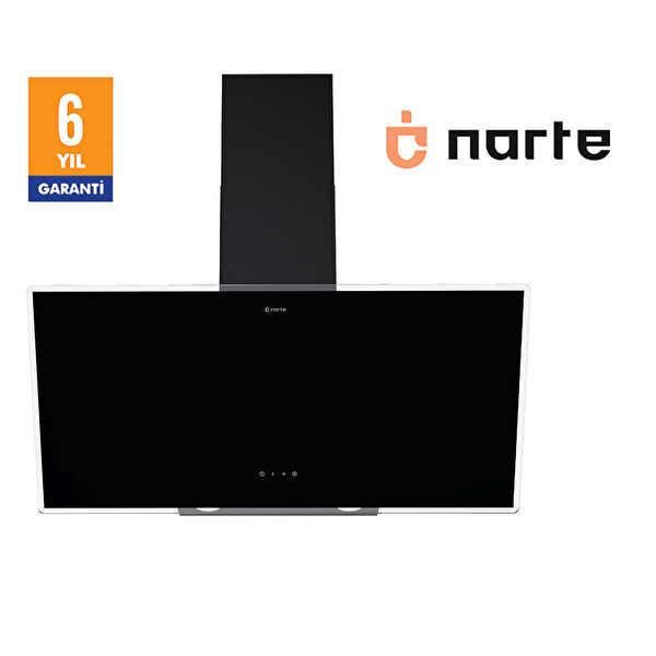 Narte H20190B 90 CM Cam Eğimli Davlumbaz Siyah