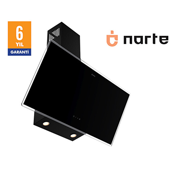 Narte H20190B 90 CM Cam Eğimli Davlumbaz Siyah