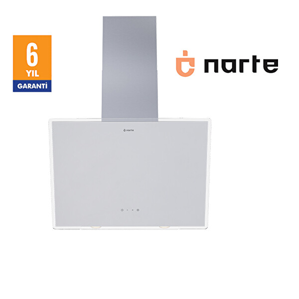 Narte H20160W 60 CM Cam Eğimli Davlumbaz Beyaz