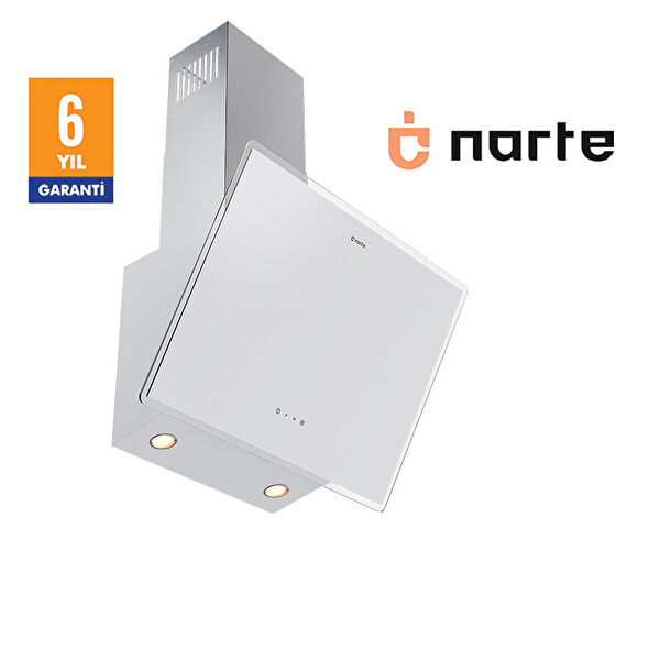Narte H20160W 60 CM Cam Eğimli Davlumbaz Beyaz